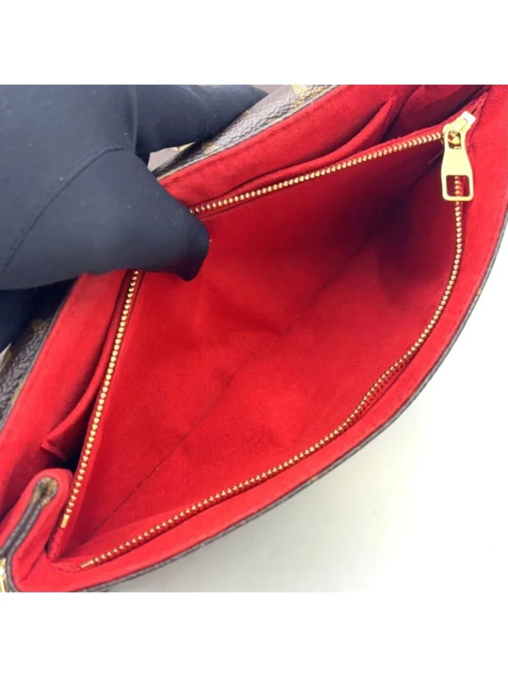 Louis Vuitton Monogram Sunplaseed Leather Brown Red Shoulder Bag Gold